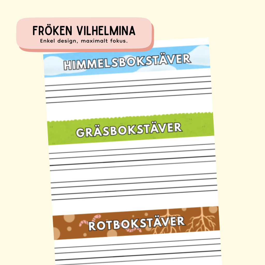 Lär dig skriva små bokstäver – Himmels-, gräs- och rotbokstäver!
