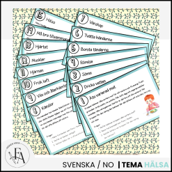 Hälsa & Välbefinnande | 15 Läskort / Läsförståelsekort