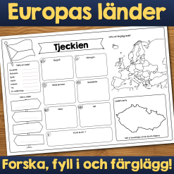 Europas länder – komplett arbetsblads­serie (47 länder)