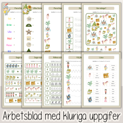 Barnboksveckan - Arbetshäfte med bokstäver och siffror 54 sidor - Sagotema