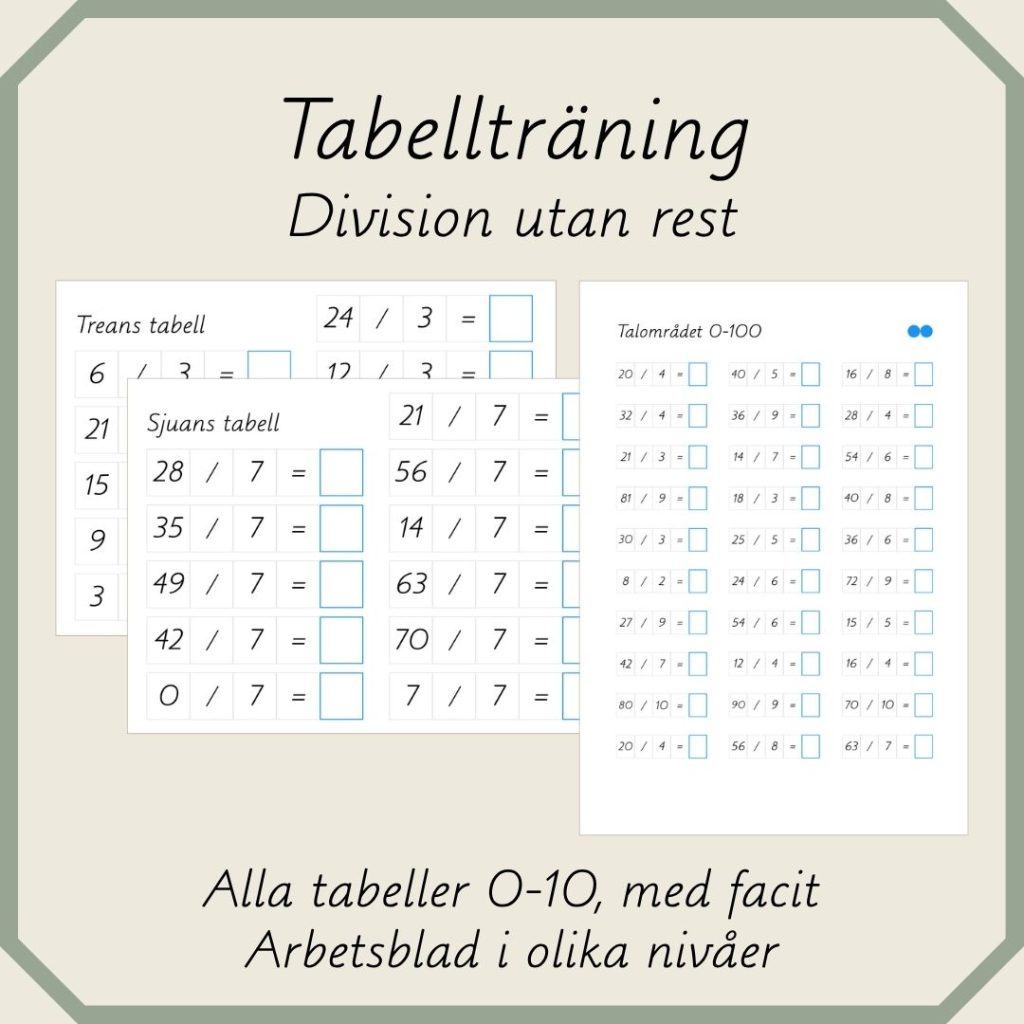 Tabellträning Division