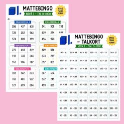 Mattebingo – addition & subtraktion i 3 nivåer | Stationsarbete