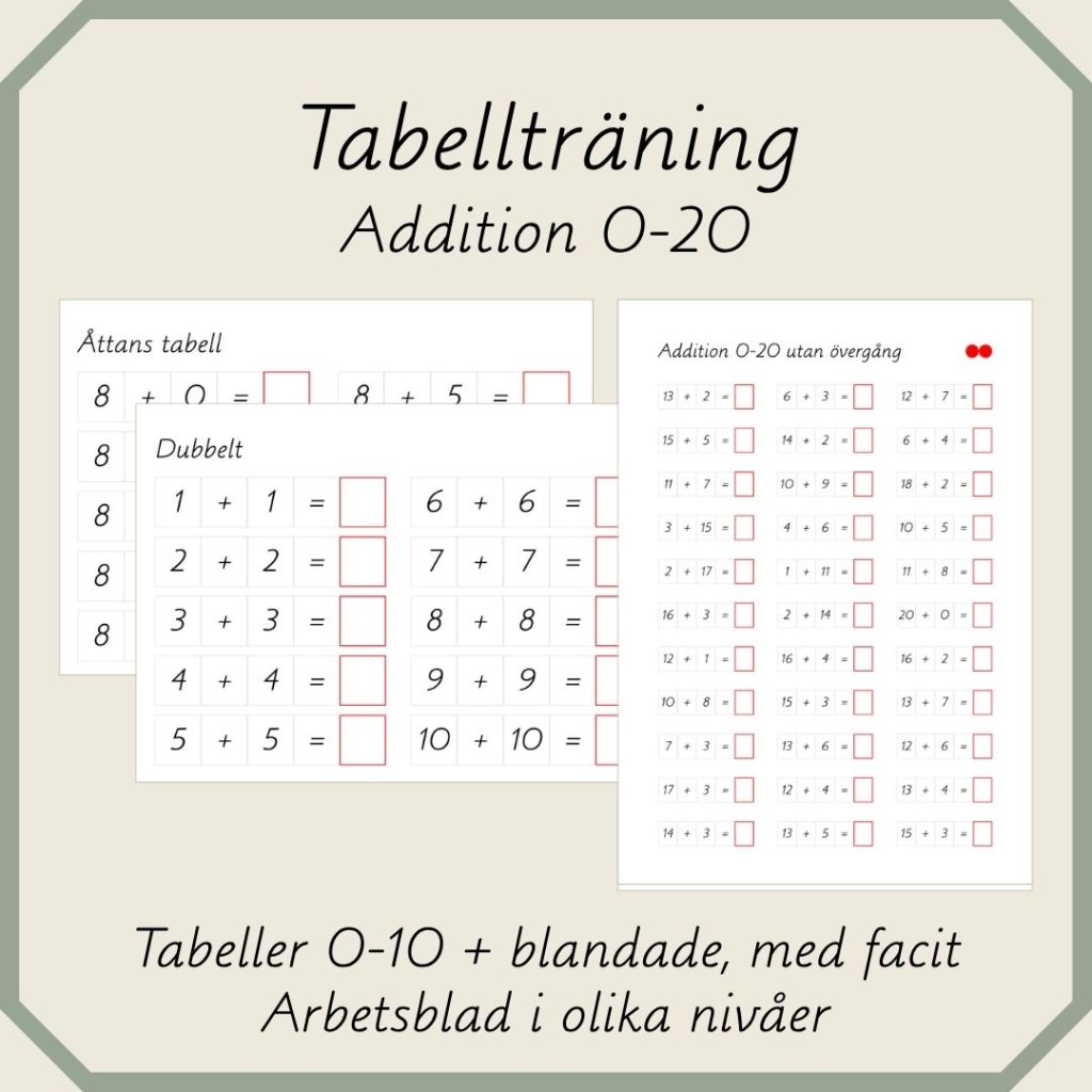 Tabellträning Addition