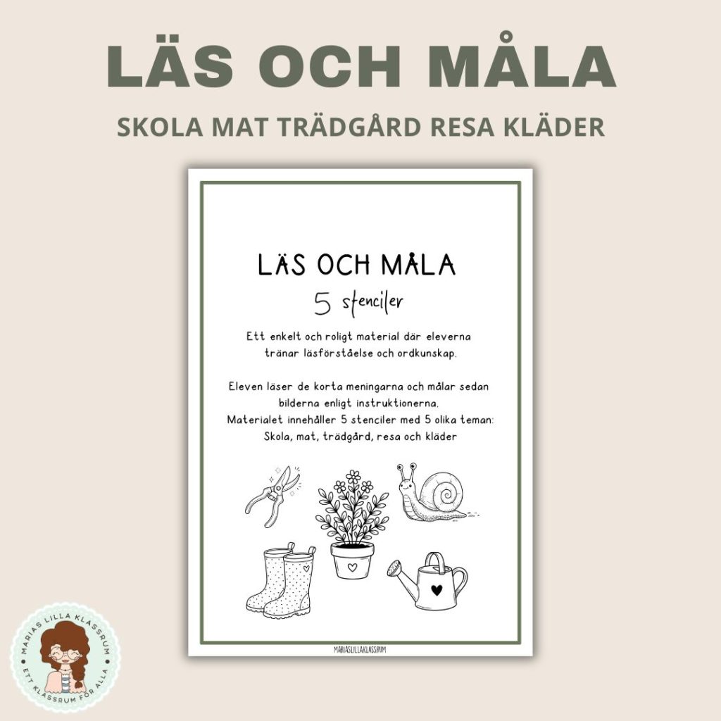 Läs och måla 5 olika teman