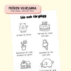 Läs och färglägg – Träna läsförståelse på ett roligt sätt!