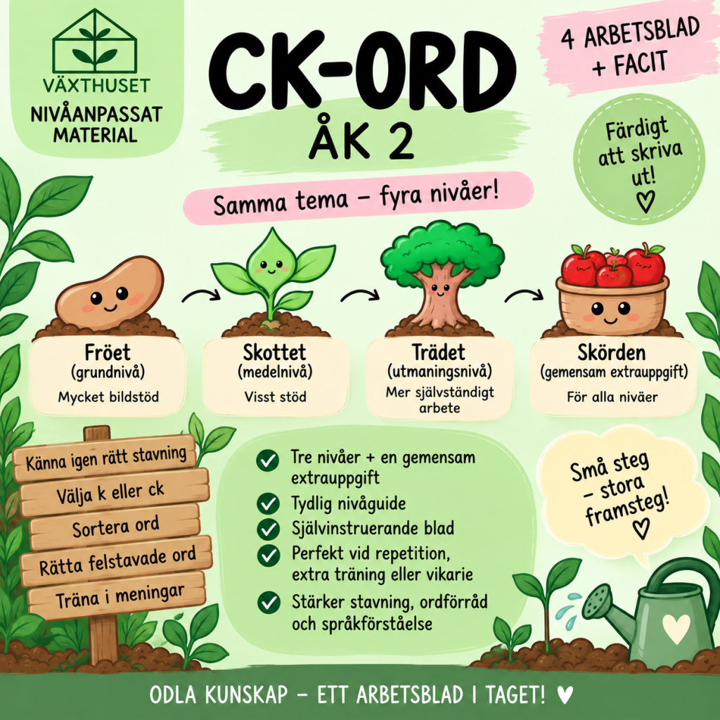 Växthuset | CK-ord – nivåanpassat material åk 2
