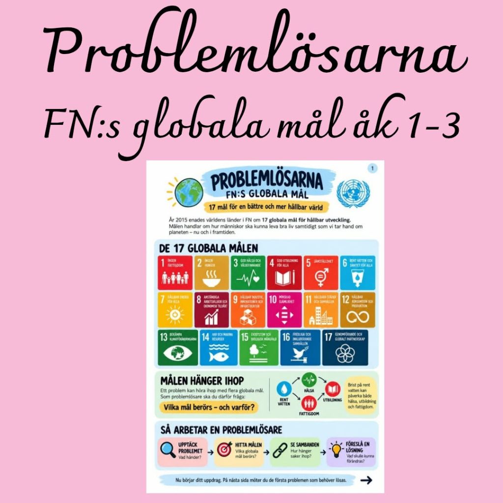 Problemlösarna – FN:s globala mål | Hållbar utveckling åk 1-3