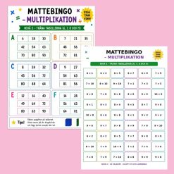 Mattebingo – Multiplikation | 3 nivåer | Stationsarbete