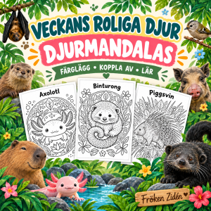 🐾 Veckans roliga djur – Djurmandalas 🐾