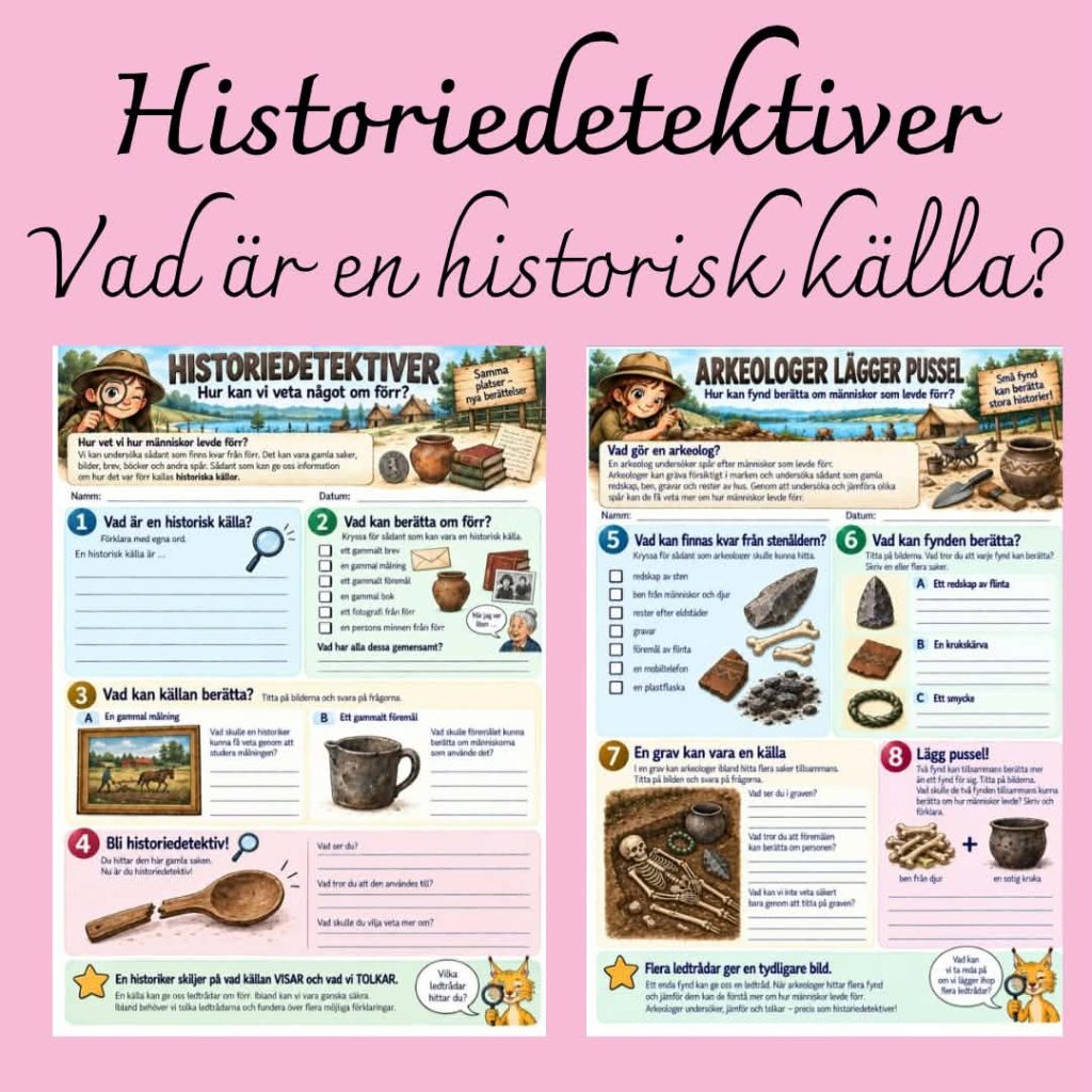 Historiedetektiver – historiska källor & arkeologi | Åk 1–6