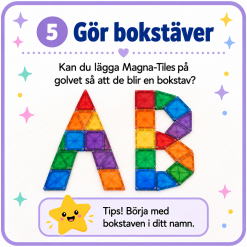 Magna-Tiles byggutmaningar – lekfulla uppdragskort för förskolan