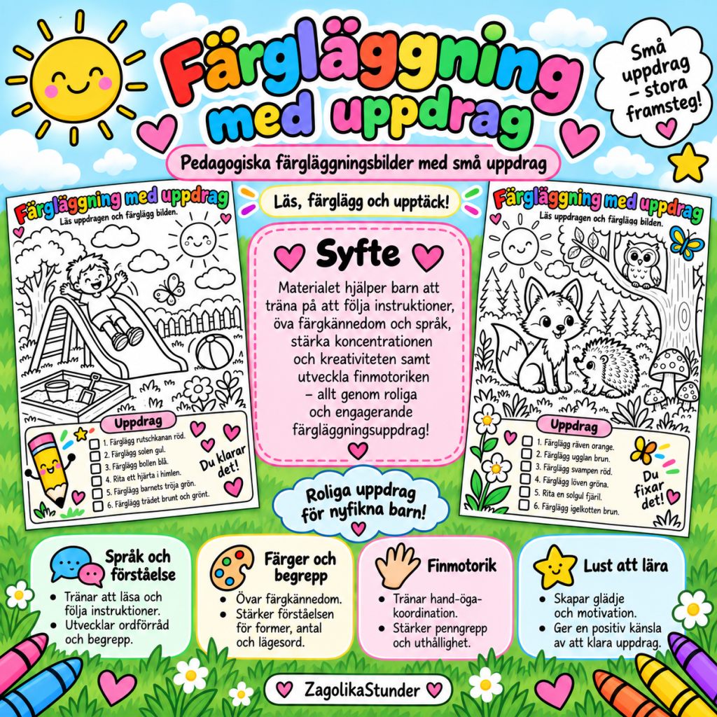 Färgläggning med uppdrag – lärande genom färg, språk och finmotorik