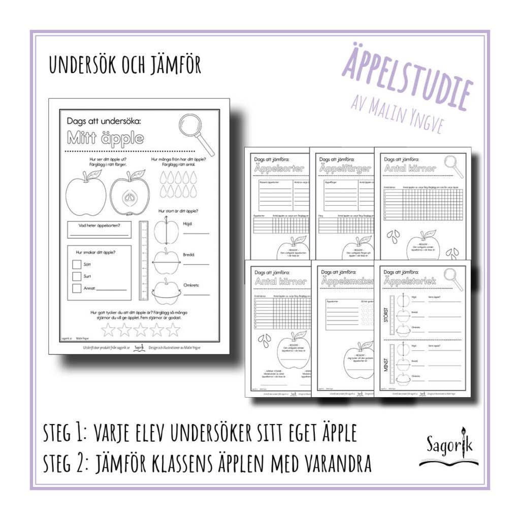 Arbetshäfte Äppelstudie undersök och jämför