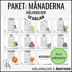 Paket: Målarbilder alla månader | Växande paket