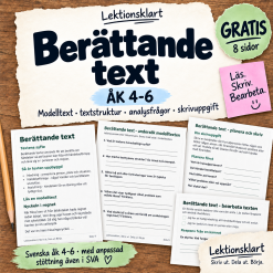 Berättande text – gratis minilektion åk 4–6