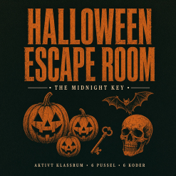 Halloween Escape Room: The Midnight Key – 6 pussel, 6 koder och digitala lås (engelska åk 4–6)