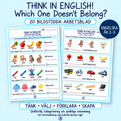 Think in English! – Which One Doesn’t Belong? | 20 engelska arbetsblad åk 2–3