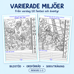 Hidden Pictures – engelska | 50 arbetsblad med bild- och ordträning