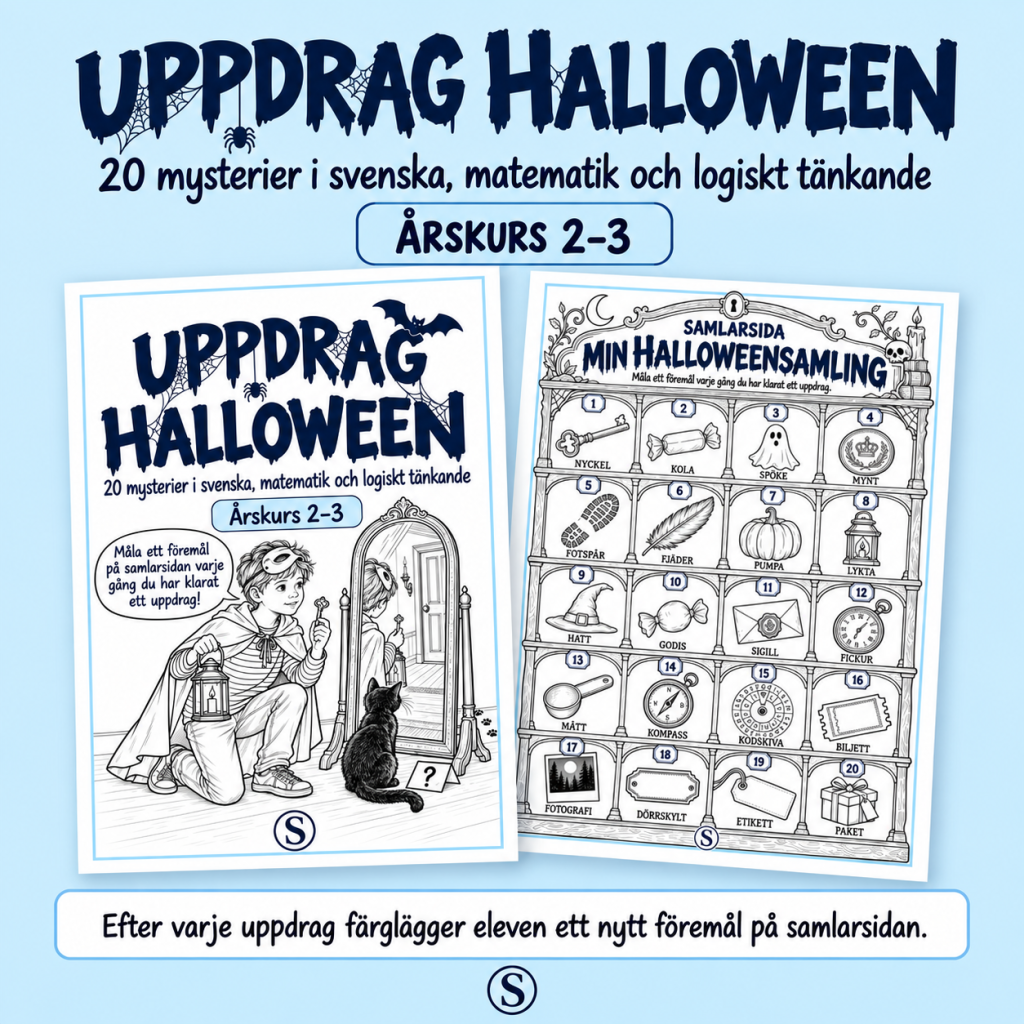 Uppdrag Halloween – 20 mysterier i svenska och matematik | Åk 2–3