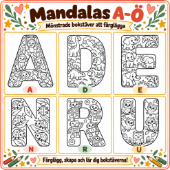 Mandalas- Alfabetet 3 olika