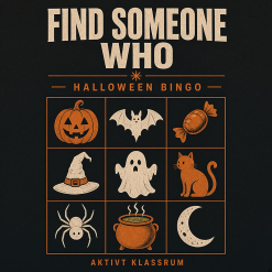Find Someone Who Bingo – Halloween / höstlov (engelska åk 4–6)