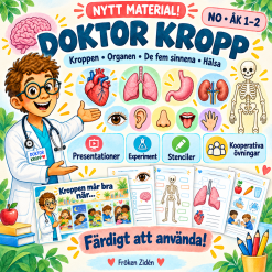 Doktor Kropp – kroppen, organen, sinnena och hälsan 🧠❤️🩻 NO-material för åk 1–2
