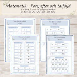 Matematik • Före, efter & talföljd • 4 talområde • 0–100