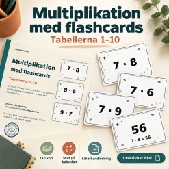 Multiplikation Flashcards tabell 1-10