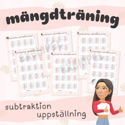 Mängdträning uppställning subtraktion