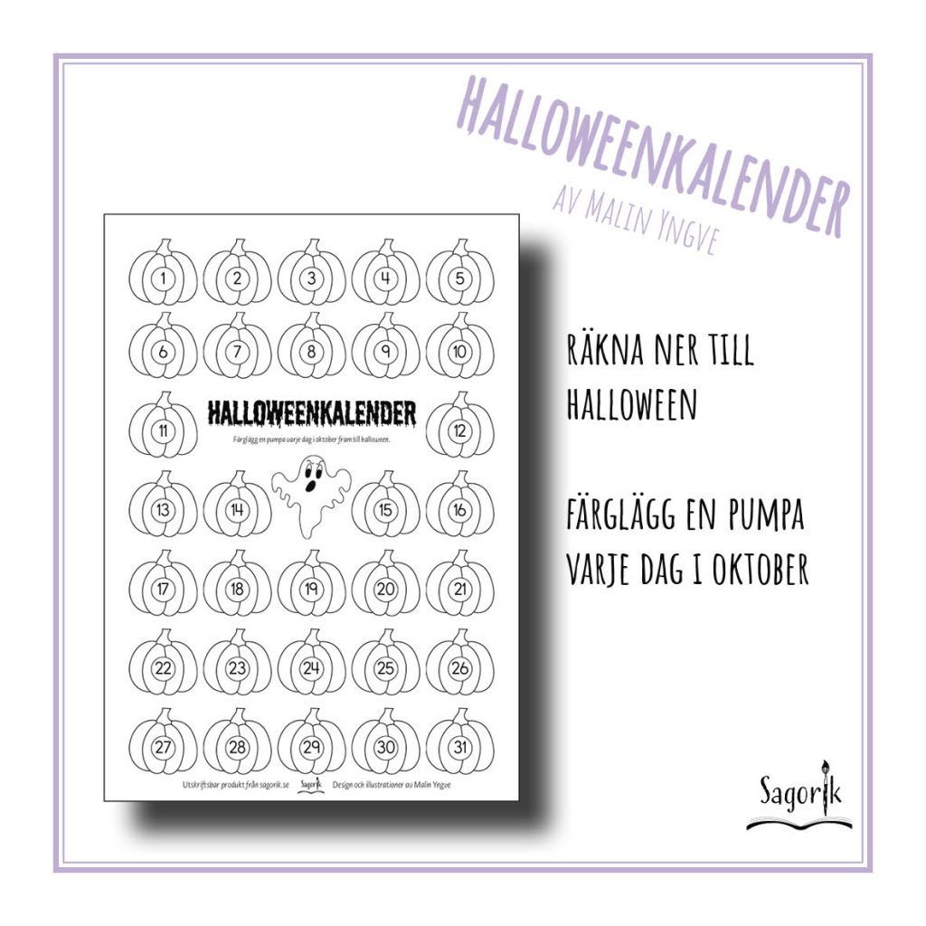 Halloweenkalender pumpor – Räkna ner till halloween