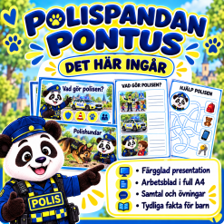 POLISPANDAN PONTUS – lär dig om polisens viktiga arbete 👮