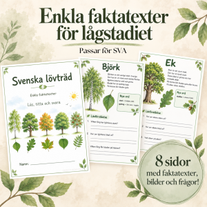 Enkla faktatexter om svenska lövträd