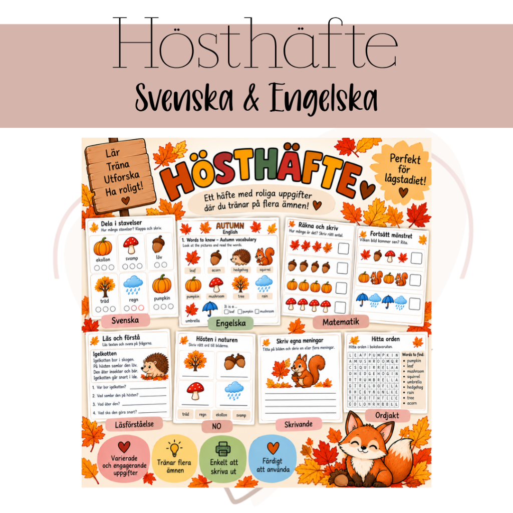 Hösthäfte: svenska & engelska