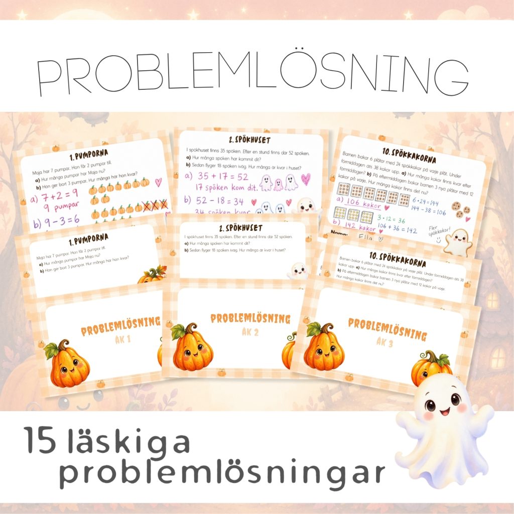 Halloween problemlösningar åk 1-3🎃