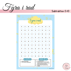 Fyra i rad, subtraktion 0-10