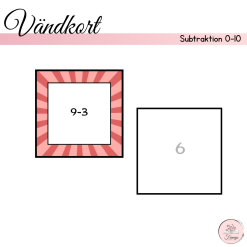Vändkort subtraktion 0-10
