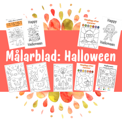 Målarblad Halloween – Sifferigenkänning, finmotorik & skapande