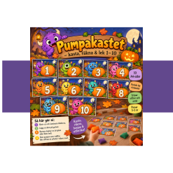 Pumpakastet – kasta, räkna & lek 1–10.