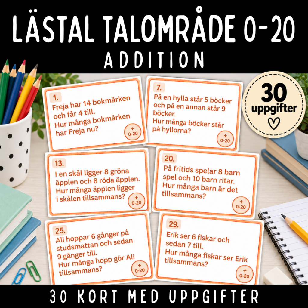 Lästal med addition inom talområdet 0-20