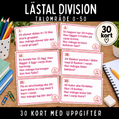 Lästal med division inom talområdet 0–50