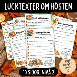 Lucktexter om hösten, 10 sidor, nivå 2