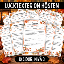 Lucktexter om hösten, 10 sidor, nivå 3