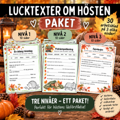 Paket med 30 lucktexter om hösten i 3 nivåer