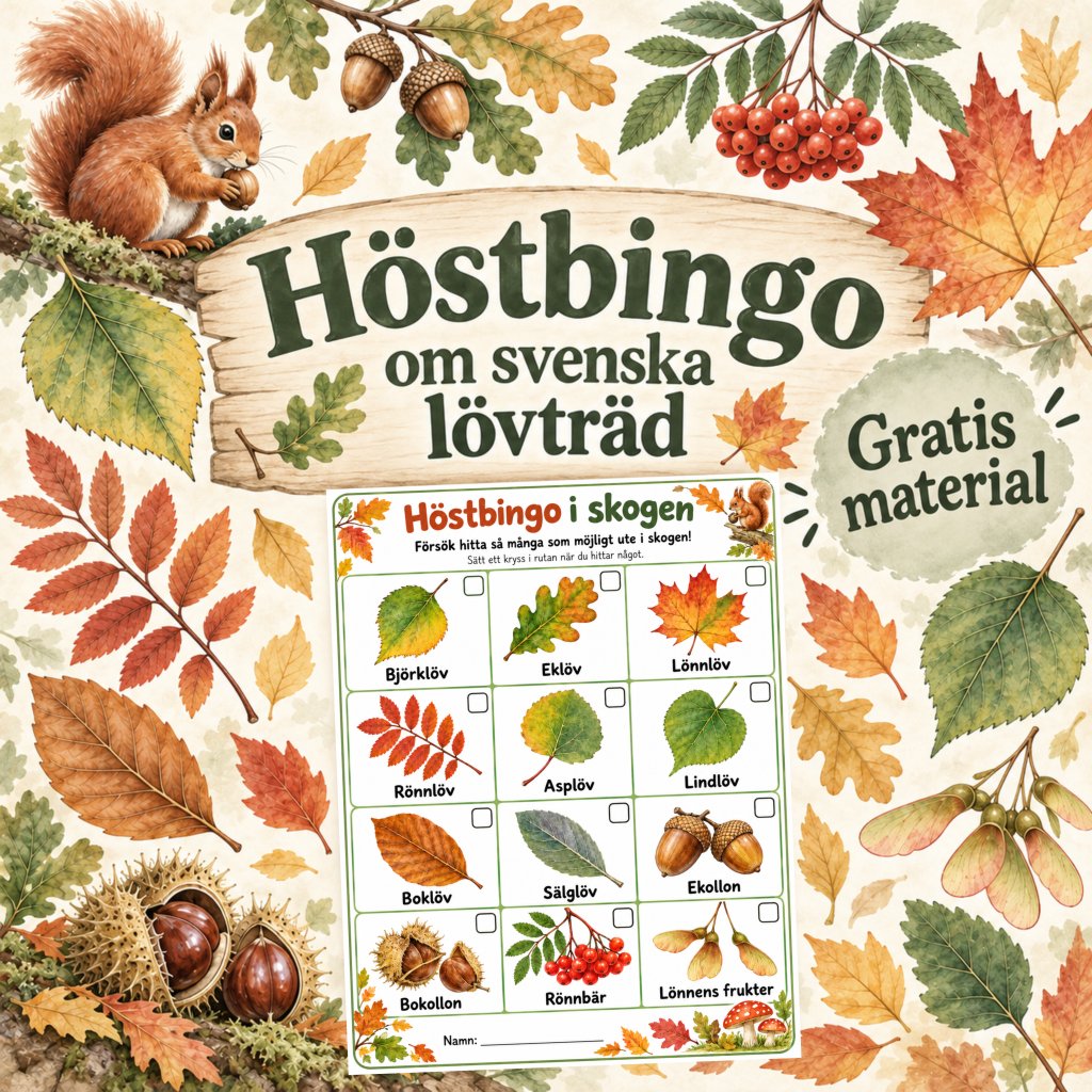Höstbingo om svenska lövträd