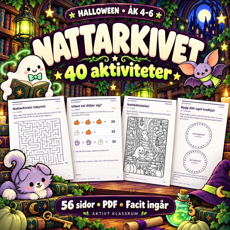 Halloween åk 4–6 – Nattarkivet med 40 aktiviteter