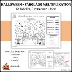 Halloween – Färglägg multiplikation | Tabell 1–12