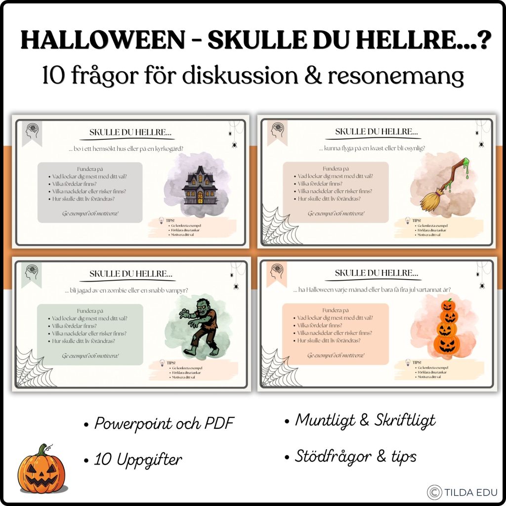 Halloween – Skulle du hellre…? | 10 diskussions- & skrivövningar