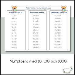 Multiplicera med 10, 100, 1000