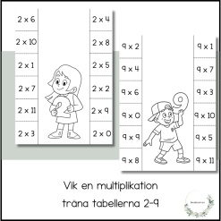 Vik en multiplikation 2-9:ans tabell