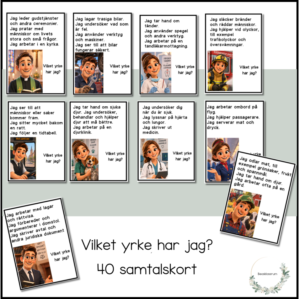 Vilket yrke har jag? 40 samtalskort